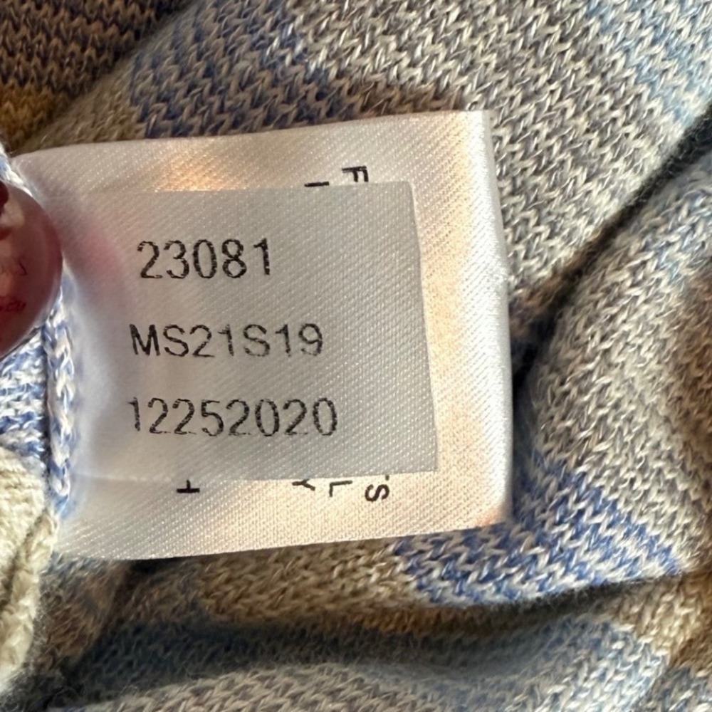 PETER MILLAR Men's 1/4 Zip Wool Linen Sweater, Striped, Size L - Picture 9 of 10